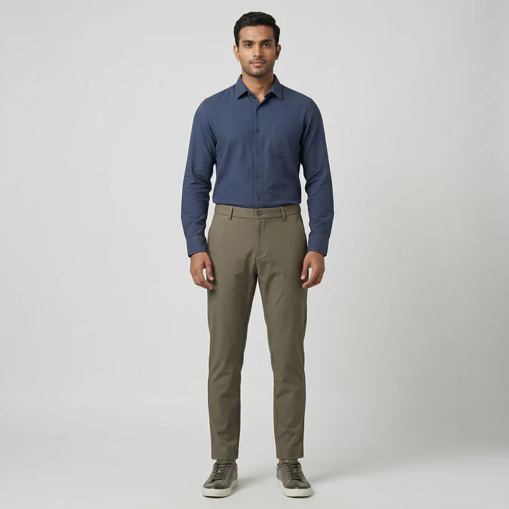 Emotion Pant - Ankle Length Smart Chinos with Elasticated Waistband